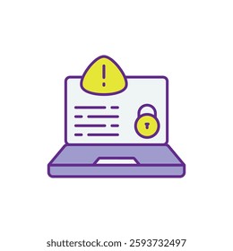 Security Breach Alert Icon for Cybersecurity and System Security