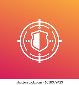 security breach, cyber attack vector icon