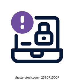 security breach dual tone icon. vector icon for your website, mobile, presentation, and logo design.