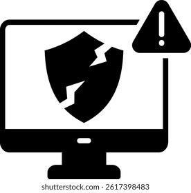 Security Breach Icon Glyph Vector Illustration