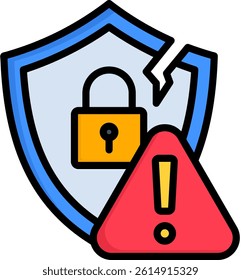 Security Breach Icon Lineal Color Vector Illustration