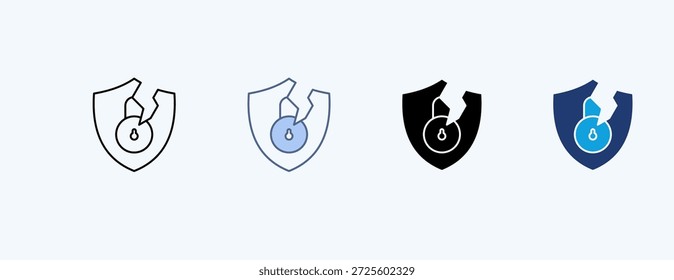 Vetor de Ilustração de Vários Ícones de Violação de Segurança