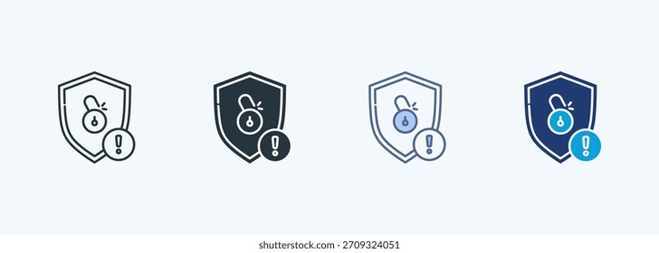 Coleção de Ícones de Vários Estilos de Violação de Segurança