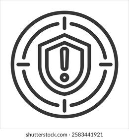 Security Breach Outline Icon Vector Illustration