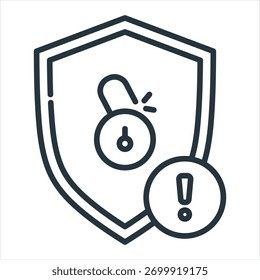 Icono de esquema de violación de seguridad Ilustración vectorial