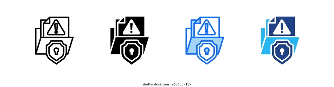 Security Breach Risk Icon Set Multiple Style Collection