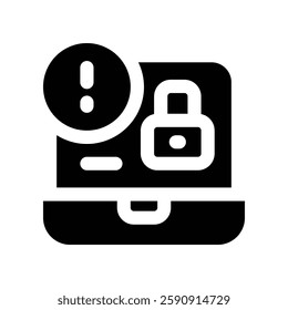 security breach solid icon. vector icon for your website, mobile, presentation, and logo design.