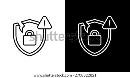 Security Breach White Icon Set Design