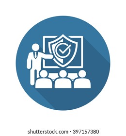 Security Briefing Icon. Business Concept Flat Design. Isolated Illustration.