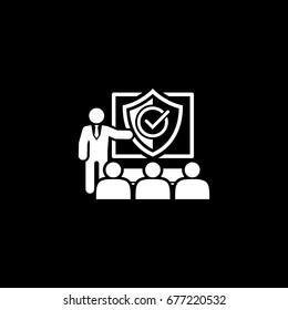 Security Briefing Icon. Business Concept Flat Design. Isolated Illustration.