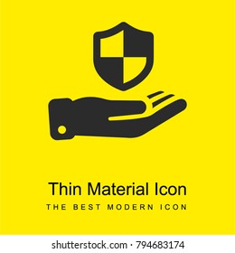 Security bright yellow material minimal icon or logo design