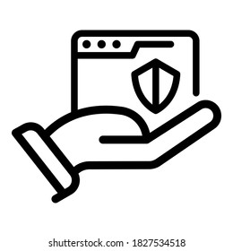 Security browser icon. Outline security browser vector icon for web design isolated on white background