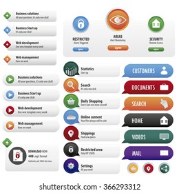Security business buttons set