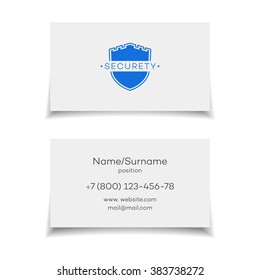 Security business card. Vector illustration