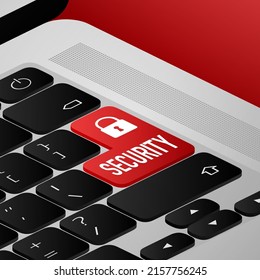 Security button, great design for any purposes. 3d vector illustration