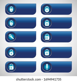 Iconos bloqueados y desbloqueados de botón de seguridad, se pueden utilizar en sitios web y aplicaciones de seguridad