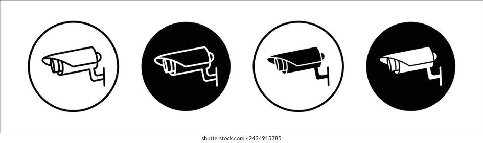 Conjunto de iconos de línea plana de leva de seguridad. Vector de ilustración de línea fina de leva de seguridad