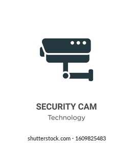 Security cam glyph icon vector on white background. Flat vector security cam icon symbol sign from modern technology collection for mobile concept and web apps design.