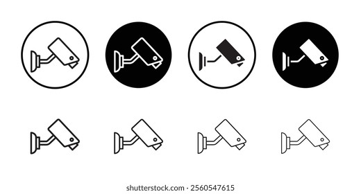 Security cam icon Thin line flat illustration