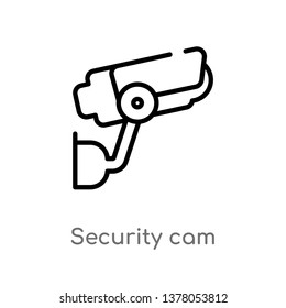 security cam vector line icon. Simple element illustration. security cam outline icon from technology concept. Can be used for web and mobile