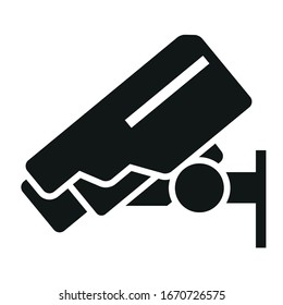 security camera black icon on white background
