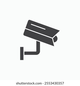 Security camera black solid vecor icon