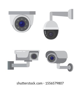 Security camera CCTV icon flat illustration vector