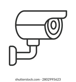 Security camera CCTV icon in line design. Security, camera, surveillance, cctv, monitoring, protection, home, office on white background vector. Security camera CCTV editable stroke icon.