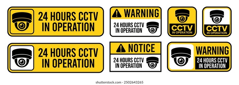 Security Camera or cctv sign, logo, badge, icon, sticker, label, emblem, stamp, symbol, black, line, flat vector, isolated illustration. Security Camera or cctv for street, home and building concept.