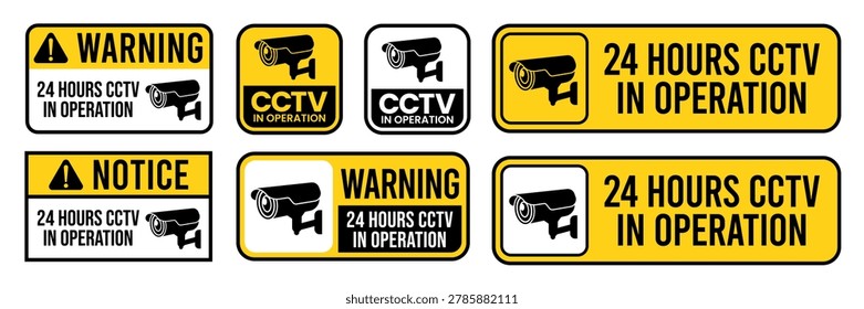 Security Camera or cctv sign, logo, badge, icon, sticker, label, emblem, stamp, symbol, black, line, flat vector, isolated illustration. Security Camera or cctv for street, home and building concept.