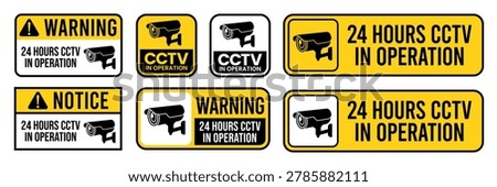Security Camera or cctv sign, logo, badge, icon, sticker, label, emblem, stamp, symbol, black, line, flat vector, isolated illustration. Security Camera or cctv for street, home and building concept.