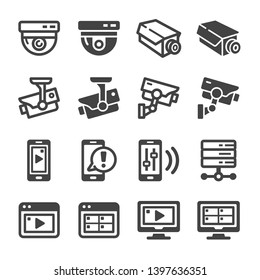 security camera and closed circuit television icon set,vector and illustration