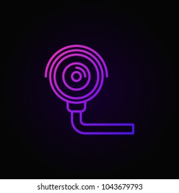 Security camera colored line icon - vector CCTV concept symbol or logo element in outline style on dark background