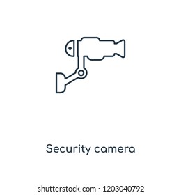Security camera concept line icon. Linear Security camera concept outline symbol design. This simple element illustration can be used for web and mobile UI/UX.