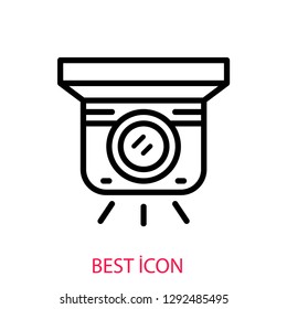 Security camera concept line icon. Simple element illustration. Security camera concept outline symbol design. Can be used for web and mobile UI/UX . Modern vector style. 