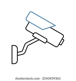 Icono de línea de concepto de cámara de seguridad. Ilustración de elemento simple. diseño de símbolo de contorno de concepto de cámara de seguridad.