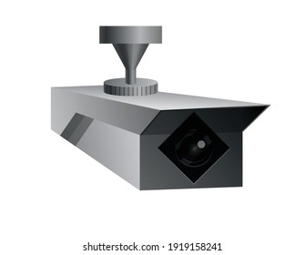 Security camera. Decorative video surveillance camera. Safety home protection system. Illustration of vector cctv and camera sign