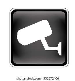 security camera device icon  inside black square over white background. vector illustration