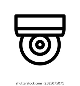 Security camera. Editable stroke vector icon.