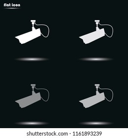 Security camera flat grayscale vector icon.