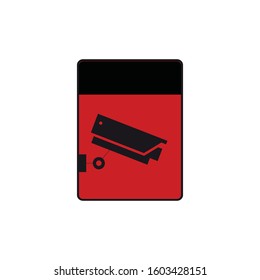 Security camera flat icon. You can be used Security camera icon for several purposes like: websites, UI, UX, print templates, promotional materials, info-graphics, web and mobile phone apps.