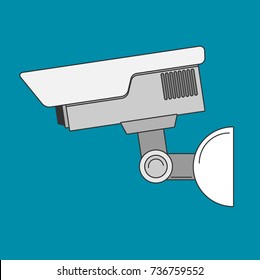 Security camera flat vector