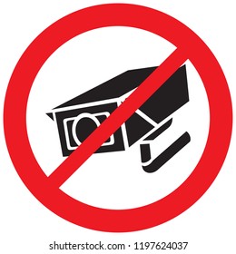 security camera forbidden sign (prohibition icon, not allowed symbol)
