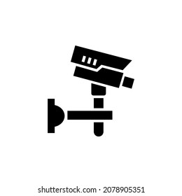 Security Camera With Glyph Icon Illustration