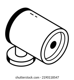 Security camera for home and office protection, isometric icon 