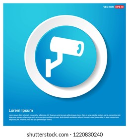 Security camera icon Abstract Blue Web Sticker Button - Free vector icon