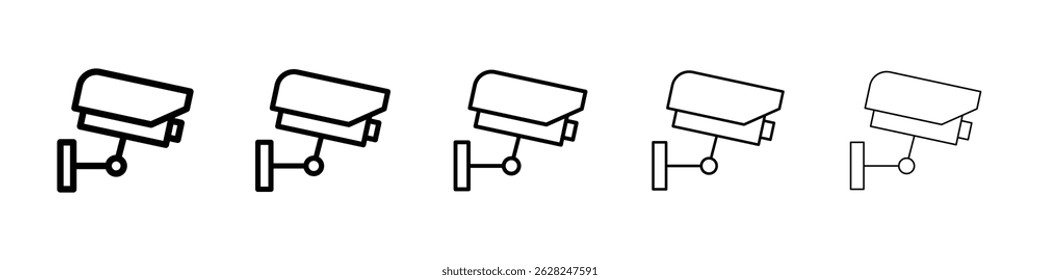 Security camera icon in black. Vector illustration for graphic design