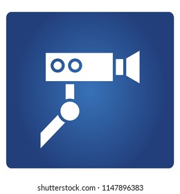 security camera icon, CCTV sign in blue background