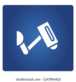 security camera icon, CCTV sign in blue background