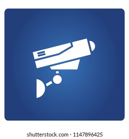 security camera icon, CCTV sign in blue background